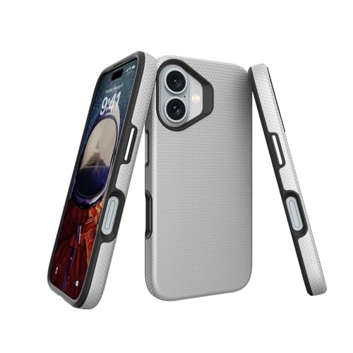 Image of NOXO Ultra-Hybrid Triangle Back Case Cover for iPhone 17, | Shockproof Design | Camera Protection | Soft TPU & Rugged PC | Bumper Case Cover for iPhone 17, (Frost White)