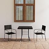 Photo Gallery coavain set di mobili da giardino alla moda, tavolo da pranzo con sedie, set di mobili da giardino, balcone, mobili da giardino, set da 3 pezzi, design elegante e moderno, nero, 80 x 80 x 74 cm Photo Gallery coavain set di mobili da giardino alla moda, tavolo da pranzo con sedie, set di mobili da giardino, balcone, mobili da giardino, set da 3 pezzi, design elegante e moderno, nero, 80 x 80 x 74 cm