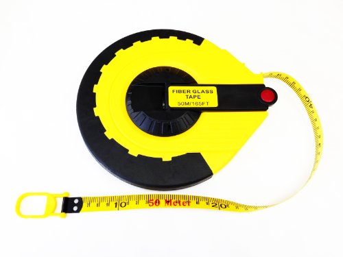 The Perfect Measuring Tape Company - Surveyor's Tape Measure - Rewinding and Compact - Dual Sided - 165' (feet) / 50m (meter)