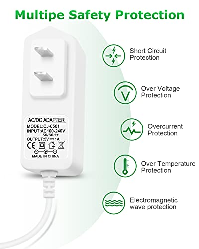 Arkare CJ-0501 5V 1A Power Supply Adapter Arkare Dc 5V Power Cord Ac 100V-240V To Dc 5 Volt 1Amp 1000Ma 0.5A 500Ma 800Ma thumb #3