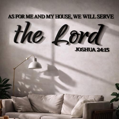 AceOrbit Christian Wall Art Decor As for Me and My House We Will Serve The Lord 16.5 x 64 Inch Wood Scripture Bible Verse Jesus Wall Art Letters Religious Decor for Home Church Kitchen