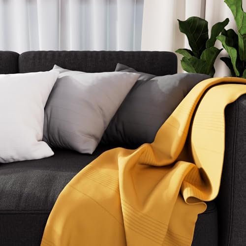 Soleil d'ocre ADELE Tartan Manta, Amarillo, 140 x 200 cm