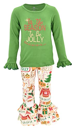 Image of Unique Baby Long Sleeve with Ruffle Leggings for Girls Kids Toddler Clothing Set Outfit
