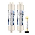 FS-TFC RV Inline Water Filter with Flexible Hose Protector Reduces Bad Taste, Odors, Chlorine, Sediment for RVs, Gardening, Farming,Pets and Marines, Drinking & Washing Filter?2 PACK?