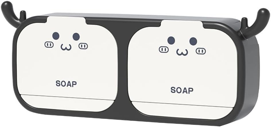 RIVOM Wall Mounted Double Soap Holder Soap Holder with Hanging Hooks Prevents Soap from Getting Wet Durable ABS Construction No Drilling Needed Universal Bathroom Accessory (B0D9DFFYRL) Amazon Price History, Amazon Price Tracker