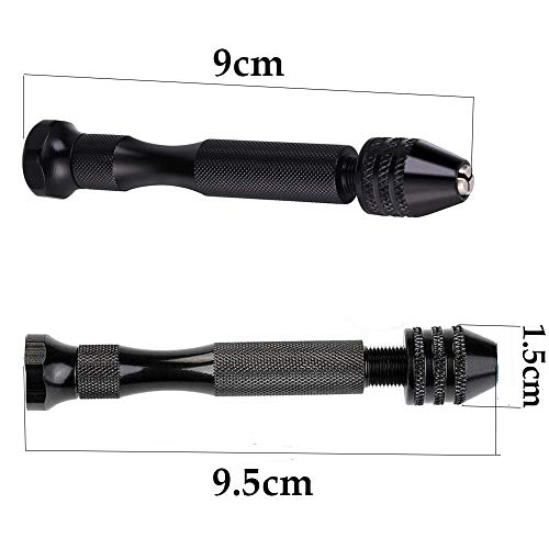 WOMGF Handbohrer Mini Bohrmaschine Pin Vise mit 14 Handbohr Spiralbohrer 0.5-3.0mm Precision Handbohrer Bit for Hand Drill, Jewellery, Model Making(Verpackung MEHRWEG)