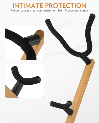 image for STRICH Saxophone Stand Display Holder For Alto Tenor Sax, Wooden Sax F