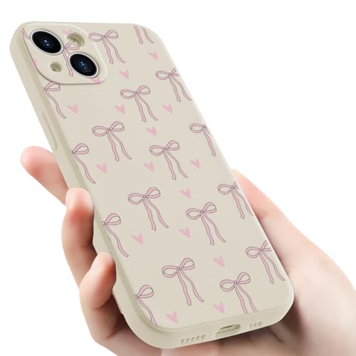 Wihytec Pink Bow Phone Case for iPhone 11 Bow Ribbon Case Cover Liquid Silicone Soft Gel Rubber Matt Phone Cover with Microfiber Lining by Wihytec - Image 7