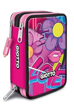 Giotto Astuccio Supermina 3 Zip Young Street Art, Rosa