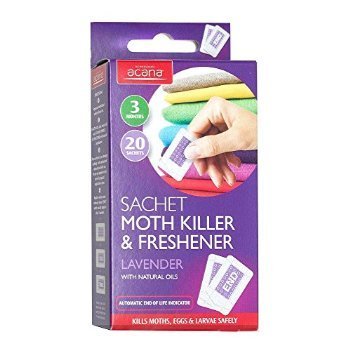 2 X Pack of 20 Acana Moth Killer & Freshener Sachets with Lavender Fragrance