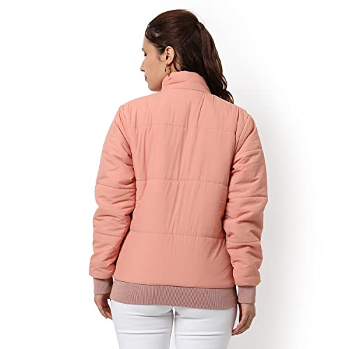 Image of PINACOLADA Women's Puffer Regular Fit Bomber Jacket For Winter Wear | Standing Collar | Full Sleeve | Zipper | Casual Jacket For Woman & Girl | Western Stylish Jacket For Women