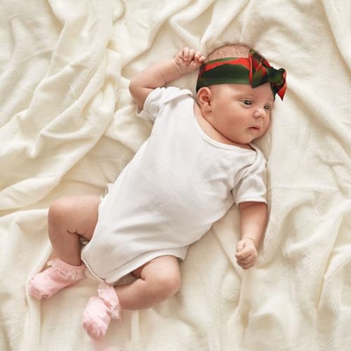 Red Apricot Baby Bow Headband. Comfortable baby headband, suitable for daily wear and photo props.4