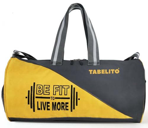 Tabelito Polyester Fit-Go Duffle Bag Sports Travel Gym Bag 30 Litre Water-Resistant Shoulder Strap Bags for Men & Women (Yellow), 46 x 23 x 23 Centimeters (B0CMXQ8ZKL) Amazon Price History, Amazon Price Tracker