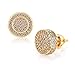 Gold Earrings For Men And Ladies With Screw Back Hip Hop Earrings Men Gold Plated With Cubic Zircon Round