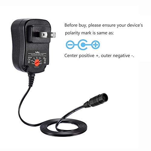Belker 12W Universal 3V 4.5V 5V 6V 7.5V 9V 12V Ac Dc Adapter Power Supply For Household Electronics Mp3 Routers Tv Boxes Lcd Tablets Cctv Ip Cameras Max. 1000Ma [Bb] #TOP2