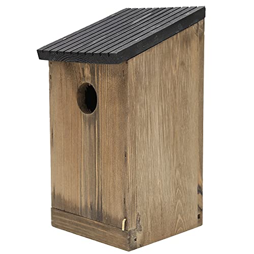 Nichoir pour oiseaux bleus haut de gamme en pin avec aération - 5