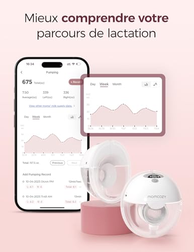 Tire-lait électrique main libre Momcozy M5 connecté gris double