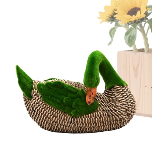 Quzente Statua di da giardino, ornamento fatto a mano in resina, decorazioni di anatre, statuette di anatre, statua di animali, decorazioni natalizie della fattoria, ideale per giardino di casa