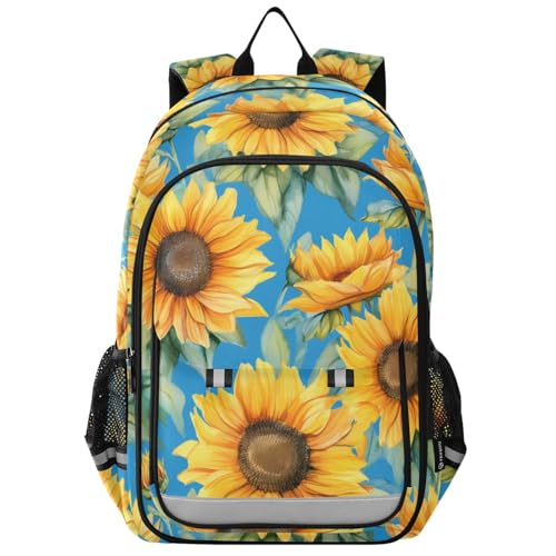 Sac à dos ordinateur portable enfants antichoc bleu tournesol