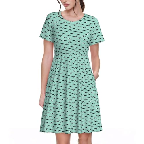 Robe trapèze pour femme robe d'été mi-longue décontractée chic