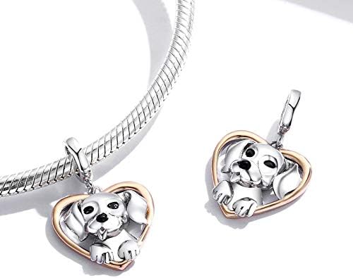 ARTCHARM Family,Rainbow,Penguin Charms 925 Sterling Silver Beads Fit Women's Bracelets & Necklaces, Happy Birthday Charms for Women Men (Love my Dog Charm) - Image 2