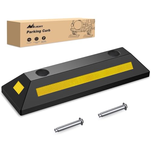 Nilight Parking Curb - Heavy Duty Rubber Garage Driveway Car