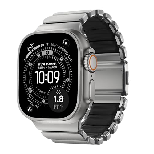 NOMAD Correa Stratos Apple Watch 49mm Plateada/Negra