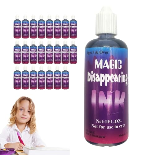 Ein geheimnisvolles Spielzeug-Set mit magischer Tinte, die verschwindet von 24-teiligen Flaschentypen | Löscht Tinte für Make-up4 Mini-Flaschen mit jeweils 1 Unze Tinte einen Pfad, der verschwindet