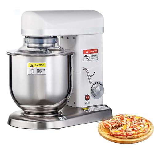 Oiyekntd Batidora de pie Comercial para repostería, batidora eléctrica de Cocina de 3 velocidades, batidora multifunción con tazón, Gancho amasador Flexible, batidor de Globo, Protector White-10L