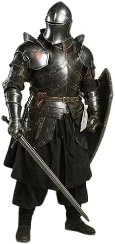 Medieval Steel Knight Armor Set – Full Body Metal Protection with Helmet, Chestplate, Pauldrons, Arm Guards & Leg Armor – LARP & Cosplay