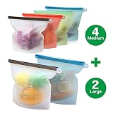 Mlife Reusable Silicone Food Storage Bags - Liquid, Fruit, Freezer Airtight Seal...