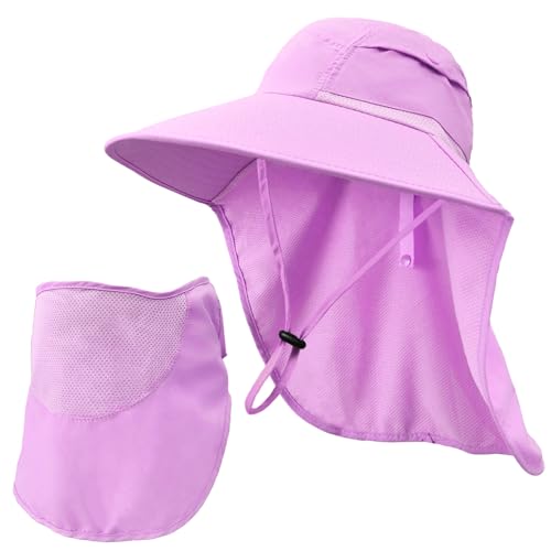 Sombrero para sol con cubre rostro desmontable unisex