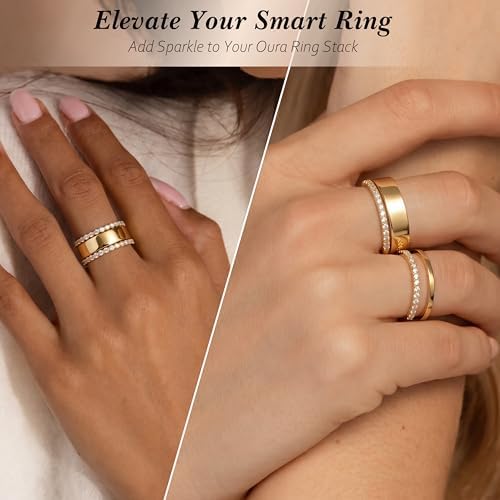 Purplepig Stackable Rings Non Tarnish, Two Tone CZ Eternity Band Set - 5