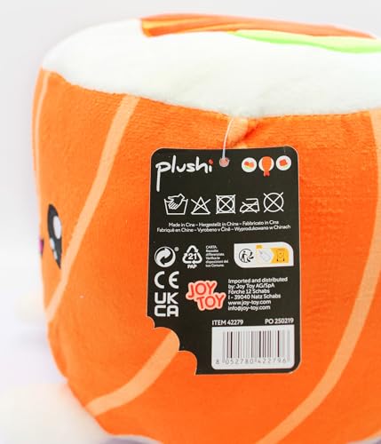 Joy Toy - Plushi Uramaki mit Lachs (gestickt) Plüsch - Größe 20x20x15 cm, Rose
