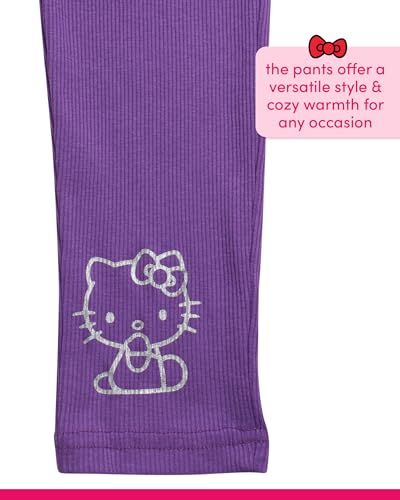 Image of Hello Kitty Girls Pants Set - 3 Piece Zip Up Vest, Long Sleeve Graphic Shirt, Fleece Pants - Matching Set for Girls (2T-12)