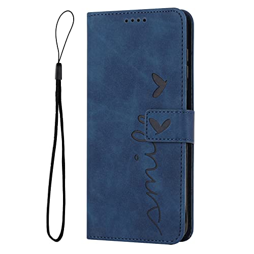 Coque portefeuille Oppo A58 bleu en relief avec clapet support - 2