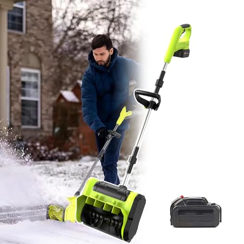Pala da neve senza fili ad alta potenza da 900 W, con batteria da 90 minuti e direzione a 3 vie - Spazzaneve elettrico, larghezza di sgombero neve di 25 cm, per patio, terrazza, vialetto,1 battery