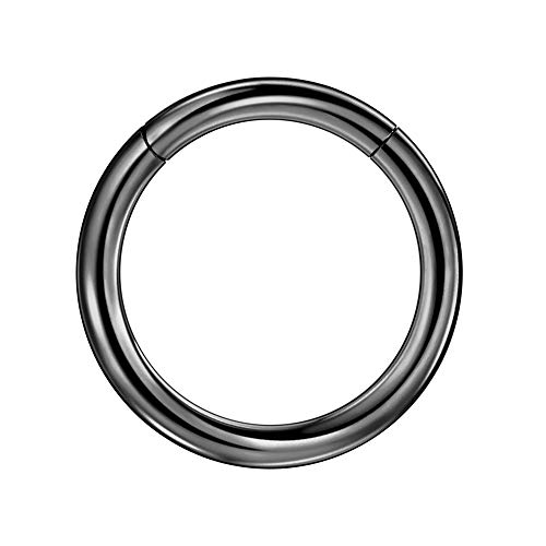 Image of FANSING Men Women 316L Surgical Steel Hinged Nose Rings Hoop for Nostril Septum Cartilage Helix Daith Tragus Rook Conch Lip Ear Lobe Piercings