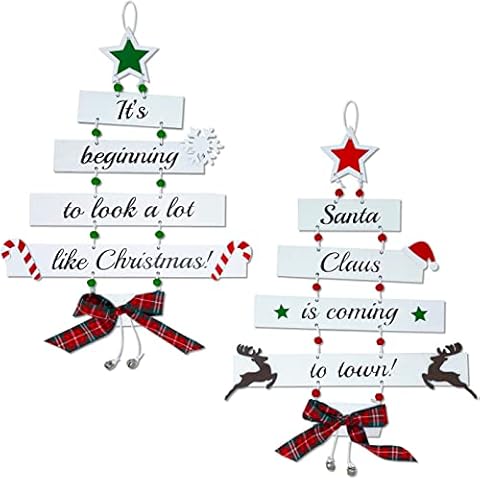 Premium Wooden Christmas Decorations - Large Hanging Christmas Decorations Indoor, Christmas Ornaments, Christmas Ceiling Decorations, Christmas Window Decorations, Christmas Room Decorations Cover