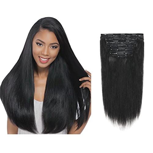 Lacer 12" Yaki Straight Clip-in Hair Extensions 7 pcs, 120g