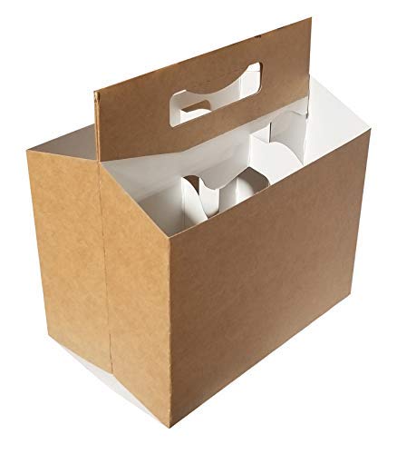 ICE N COLD 6pk Cardboard Carrier (Kraft, 50ct) | Holds 6pk 12oz Bottles | FAST SAME DAY SHIPPING