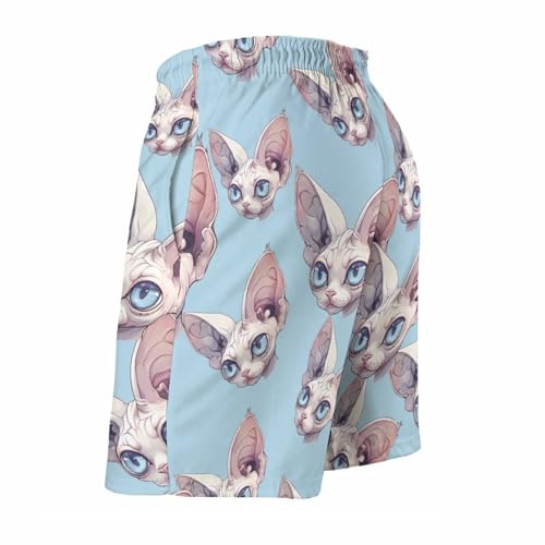 Sphynx Cat Head Mens Swim Trunks with Mesh Lining Stretch Swimming Shorts Quick Dry with Pockets for Beach4