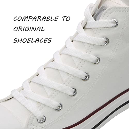 Vsudo 80040-SLF80P1-WHI-140 54 Inch Flat White Laces For Sneakers, White Shoelaces thumb #1