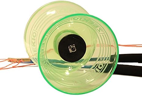 Zeekio Master Triple Bearing Diabolo Full Size 5 Chinese Yoyo w/ Carbon Sticks and String Mesh Bag (Lime)