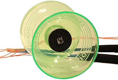 Zeekio Master Triple Bearing Diabolo Full Size 5 Chinese Yoyo w/ Carbon Sticks and String Mesh Bag (Lime)