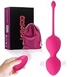 CKSOHOT Bolas para Ejercicios de Suelo Pelvico, Conjunto de Bolas Chinas Control Mando Distancia de Silicona Principiantes para Femeninas, Masajeador Ejercitador Suelo Pelvico para Mujer, Rosa