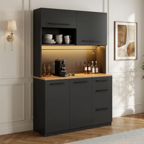 Mueble comedor con luces de colores para cenas y carga USB 5