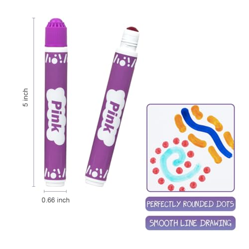 DOSEWART Dot Markers for Kids, 12-Color Bingo Daubers, Washable Bingo Markers for Kids Drawing Coloring, Arts and Crafts Supplies Dot Paint Marker Set