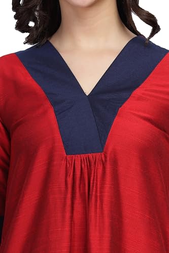 Image of Maroon Kurta with Straight Pant | Kurti Set for Woman