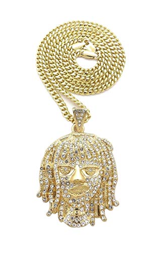 Pyramid Jeweler Mens Iced out Lil Pump Portrait Hip Hop Pendant & 24